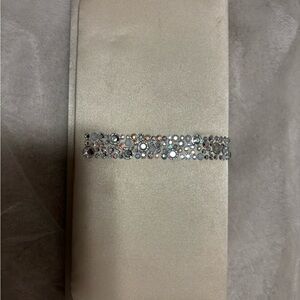 Aldo Cream Clutch with Silver Accents